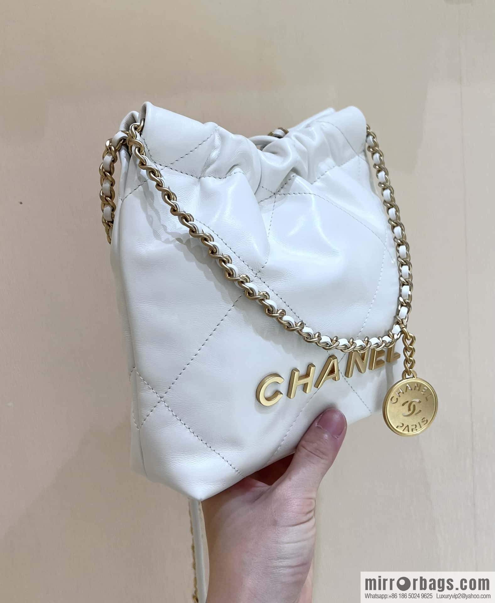 CHANEL 23S spring and summer series mini 22 bags AS3980 white