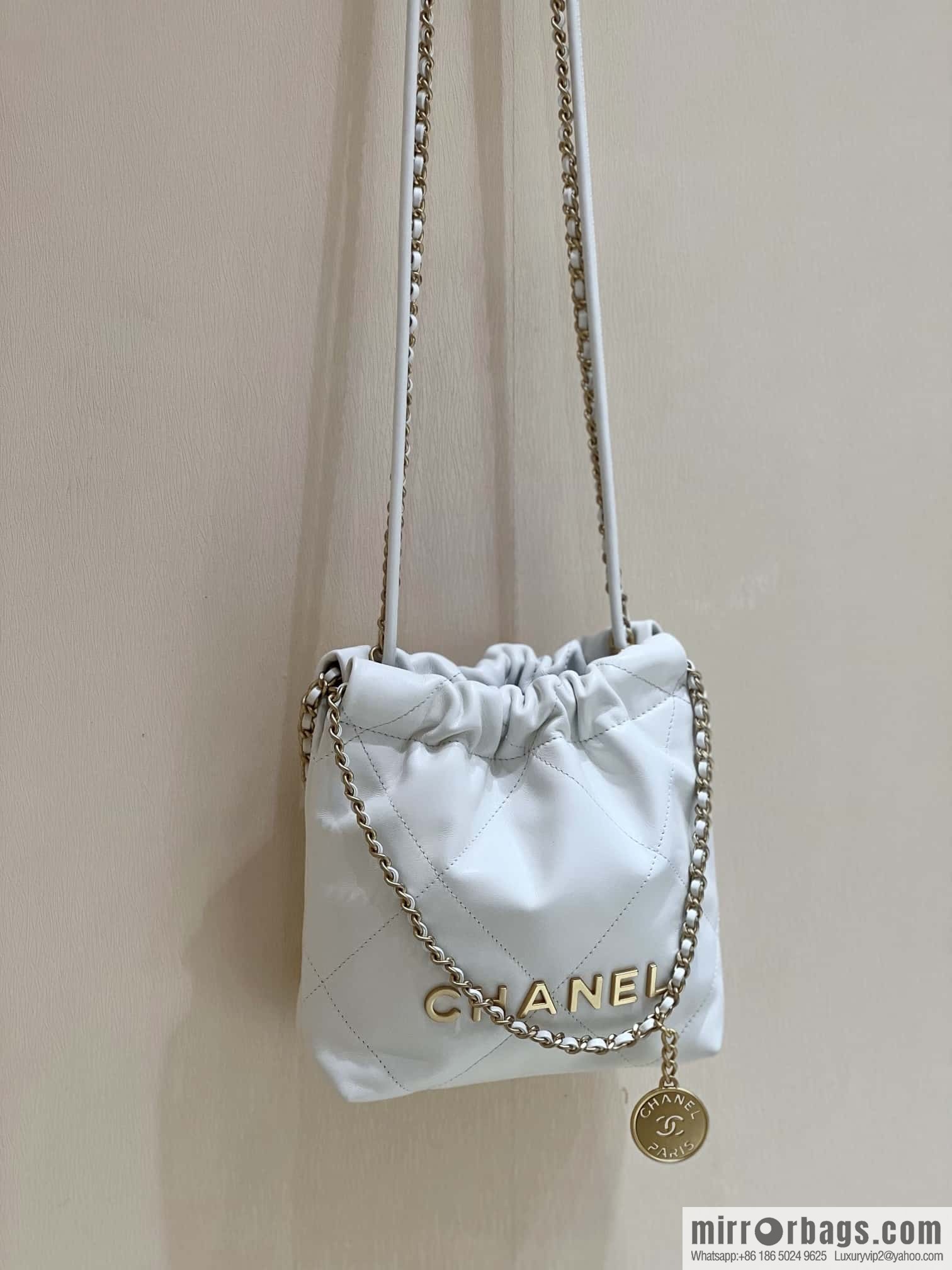 CHANEL 23S spring and summer series mini 22 bags AS3980 white