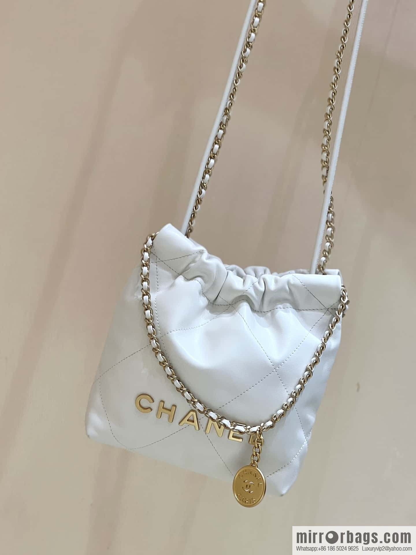 CHANEL 23S spring and summer series mini 22 bags AS3980 white