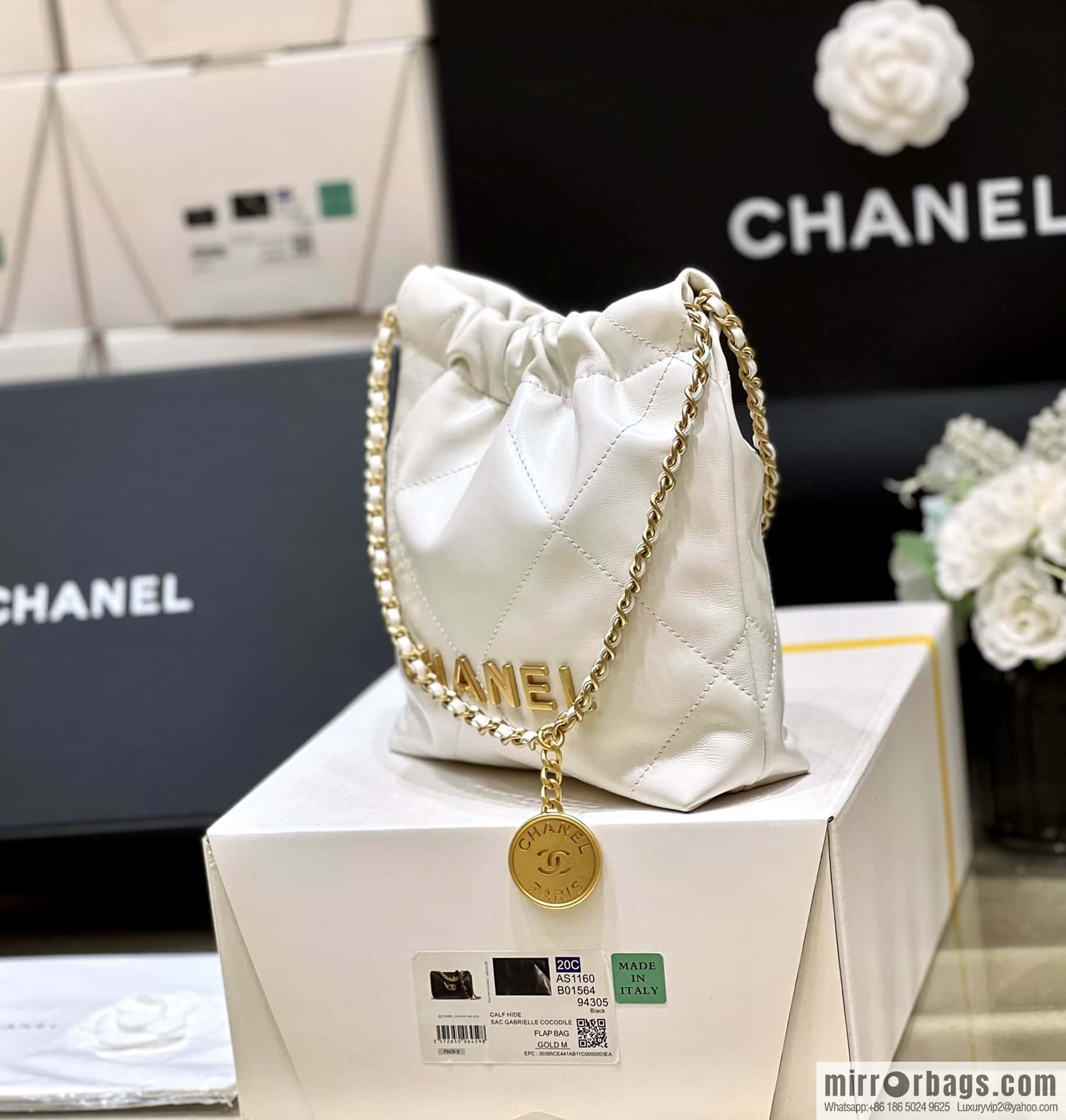 CHANEL 23S spring and summer series mini 22 bags AS3980 white