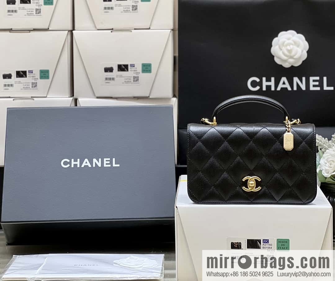 CHANEL 23B autumn and winter trailer series, hidden lychee leather organ bag AS4284