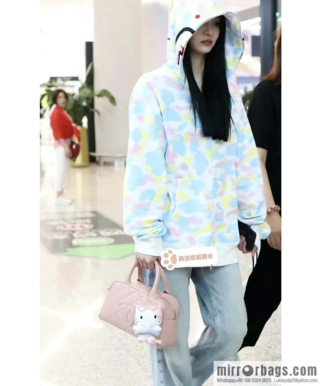 CHANEL CNNe same hot medieval bowling bag A20996 pink