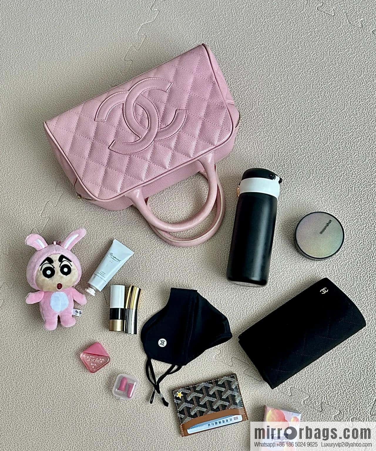 CHANEL CNNe same hot medieval bowling bag A20996 pink