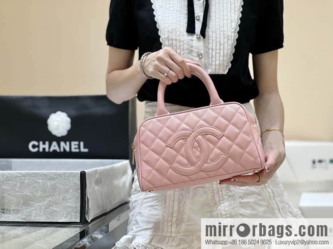 CHANEL CNNe same hot medieval bowling bag A20996 pink