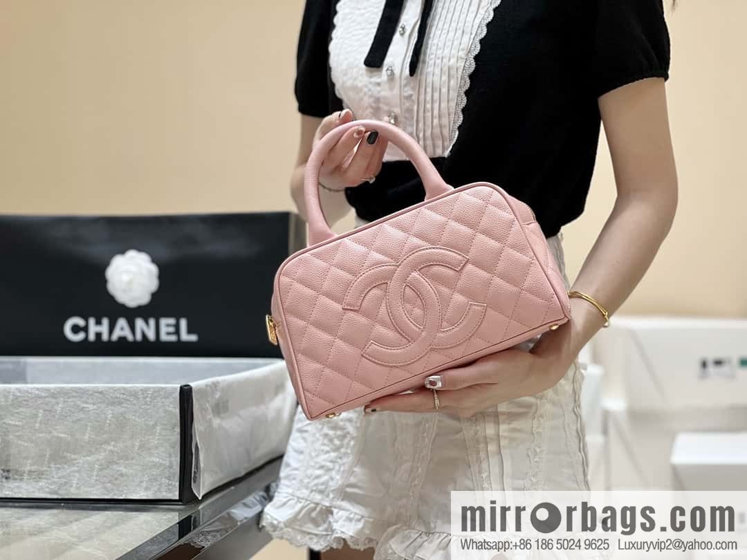 CHANEL CNNe same hot medieval bowling bag A20996 pink