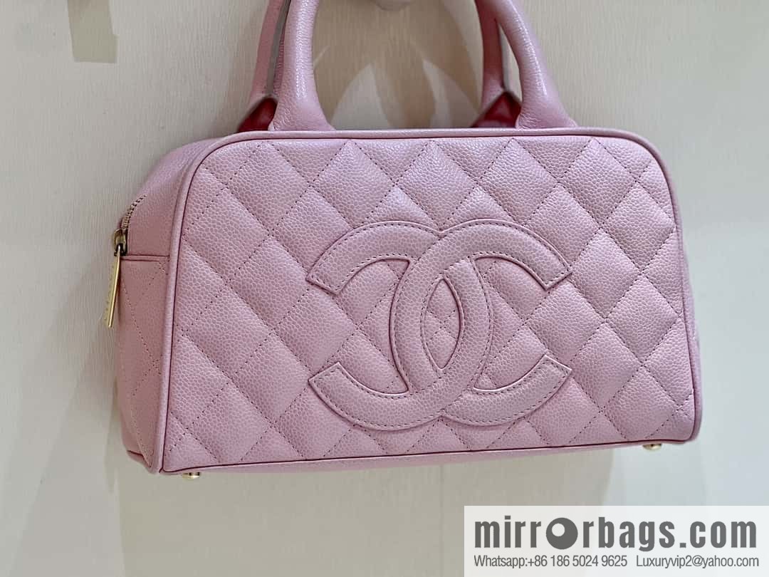 CHANEL CNNe same hot medieval bowling bag A20996 pink