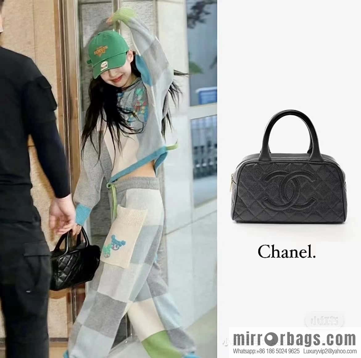 CHANEL CNNe same hot medieval bowling bag A20996 black