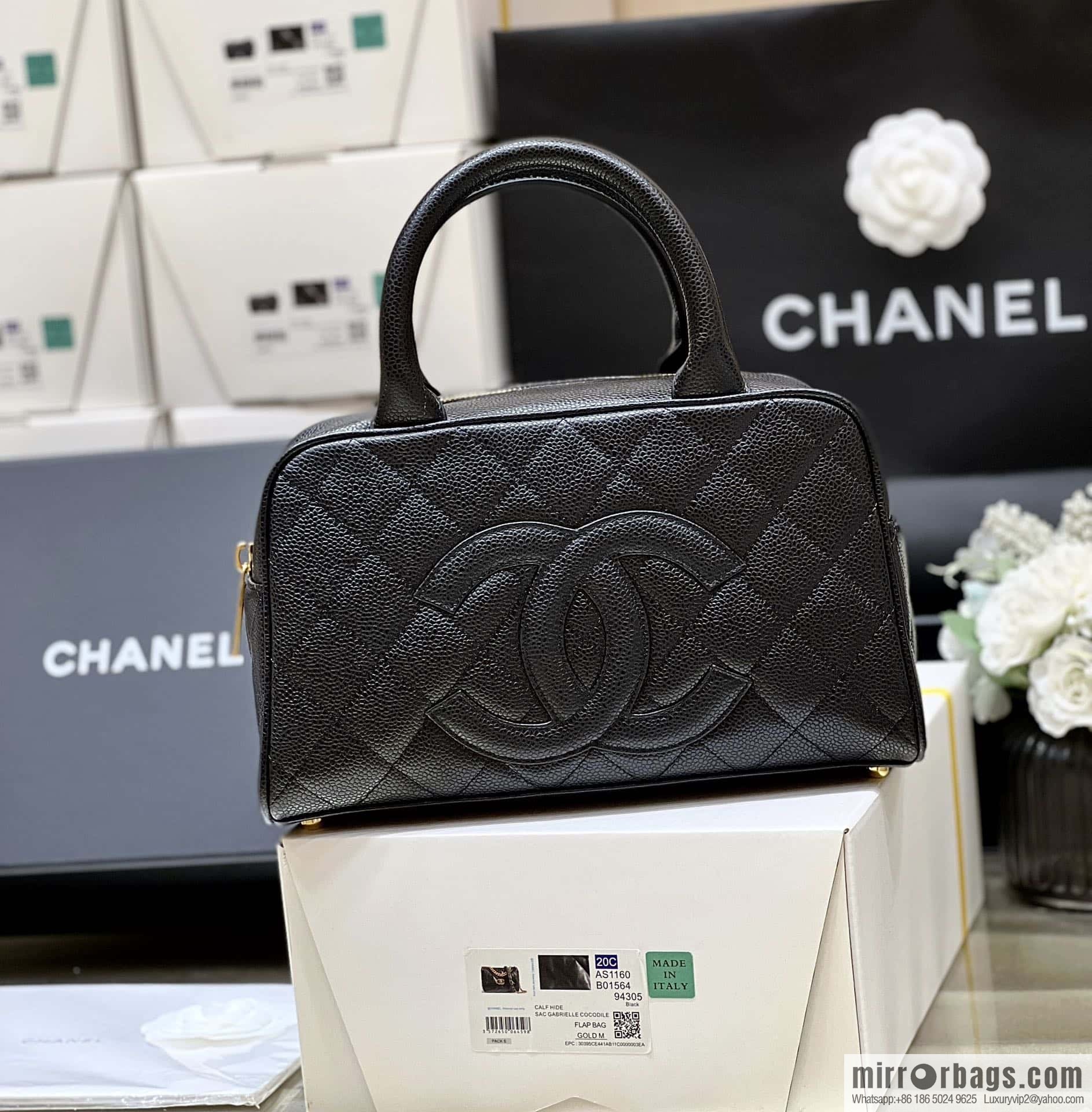 CHANEL CNNe same hot medieval bowling bag A20996 black