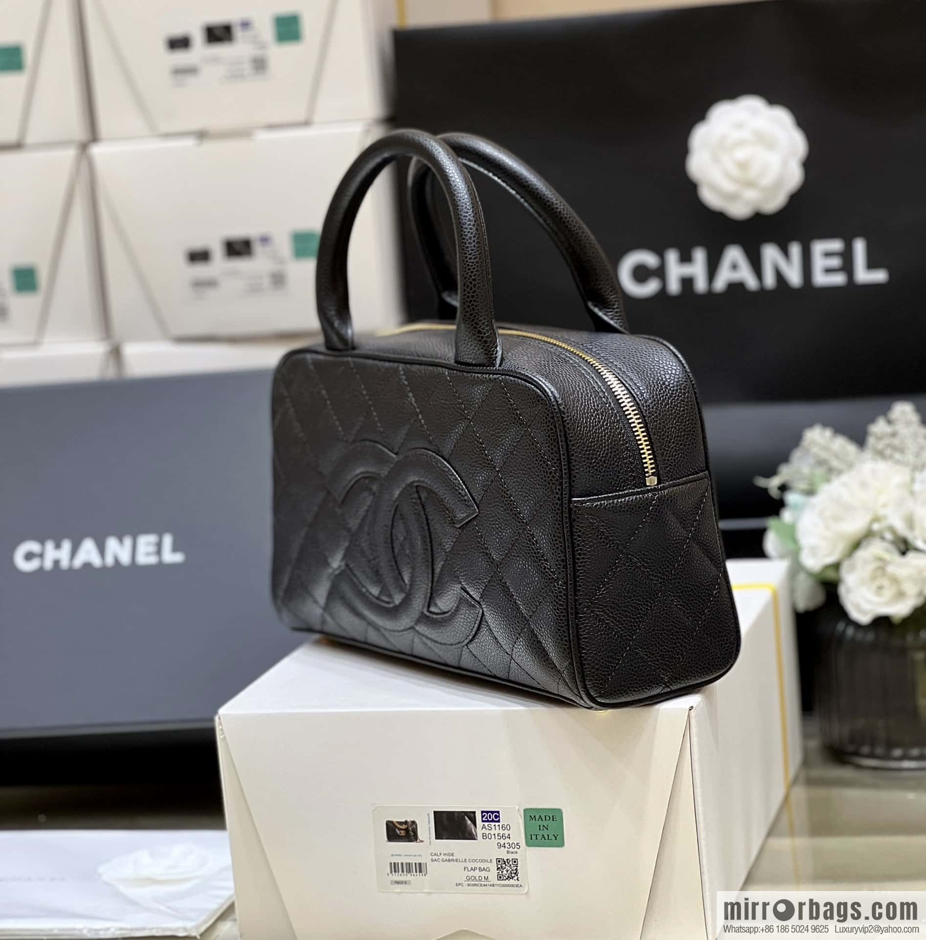 CHANEL CNNe same hot medieval bowling bag A20996 black