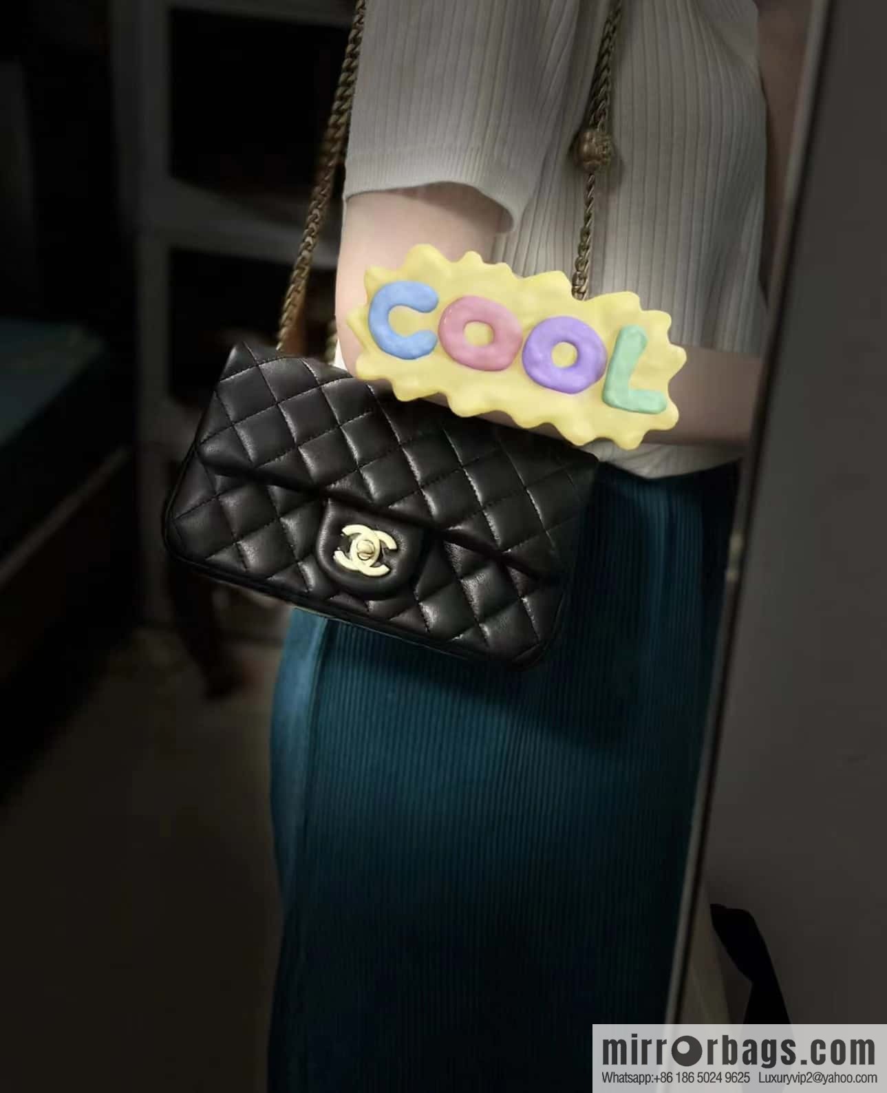 CHANEL 23S Camellia adjustment buckle, large mini20cm AS4041
