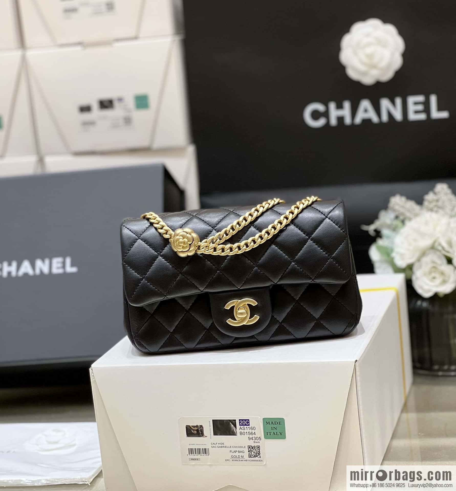 CHANEL 23S Camellia adjustment buckle, large mini20cm AS4041
