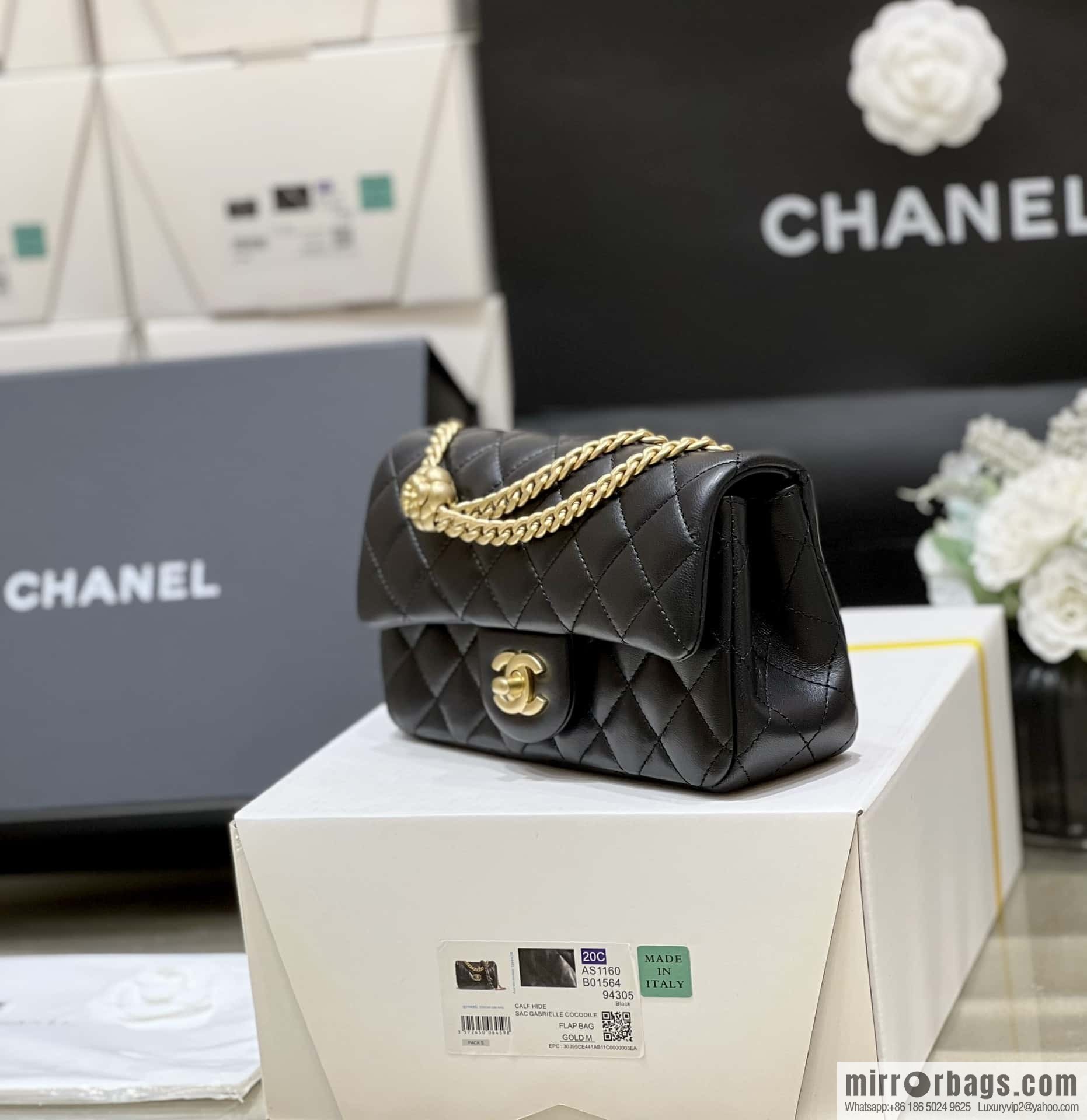 CHANEL 23S Camellia adjustment buckle, large mini20cm AS4041