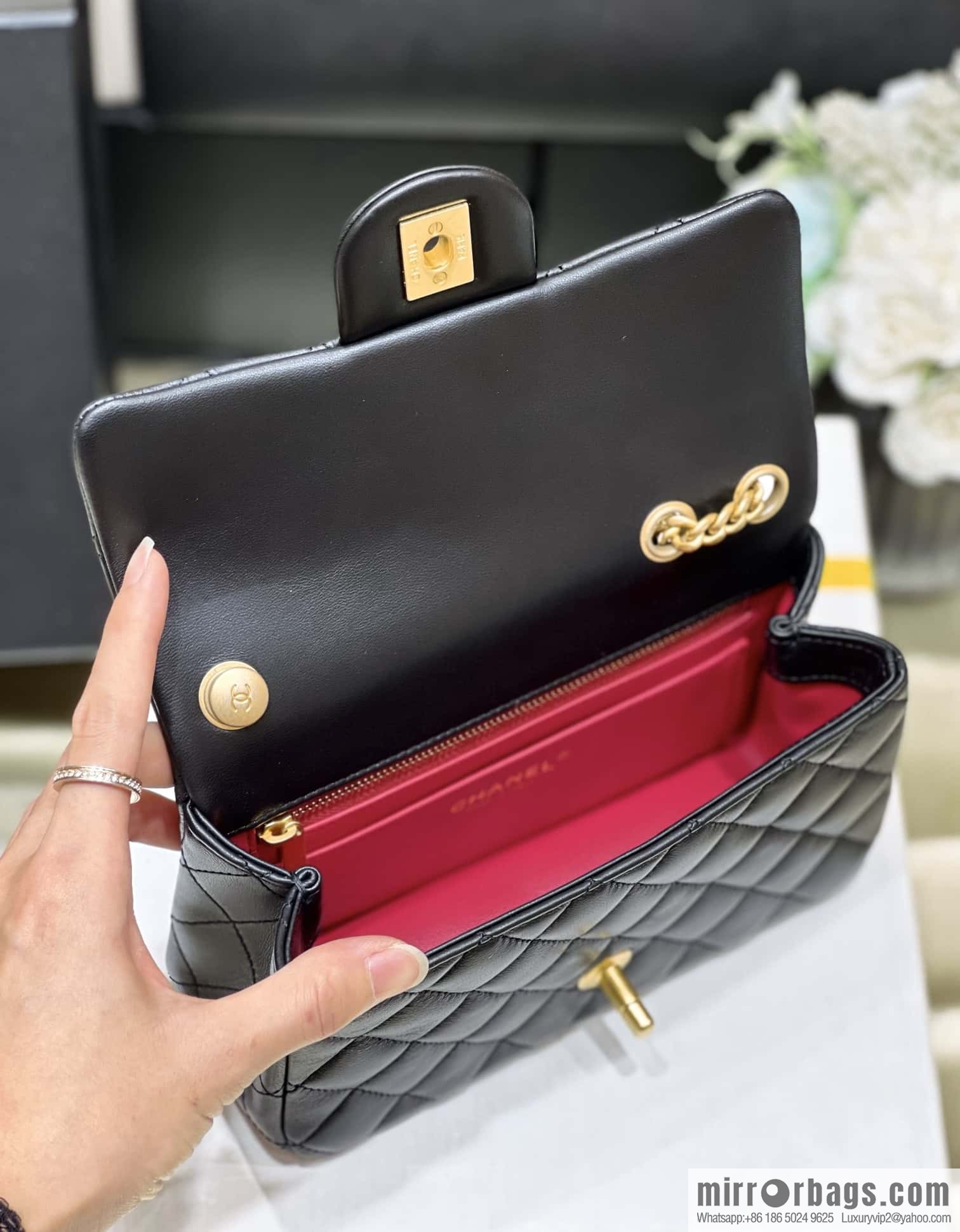 CHANEL 23S Camellia adjustment buckle, large mini20cm AS4041