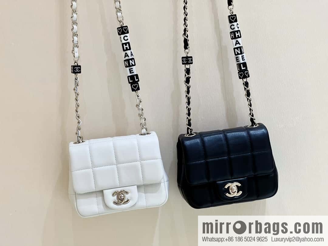 CHANEL 23C dice chain strap fat AS3744 black