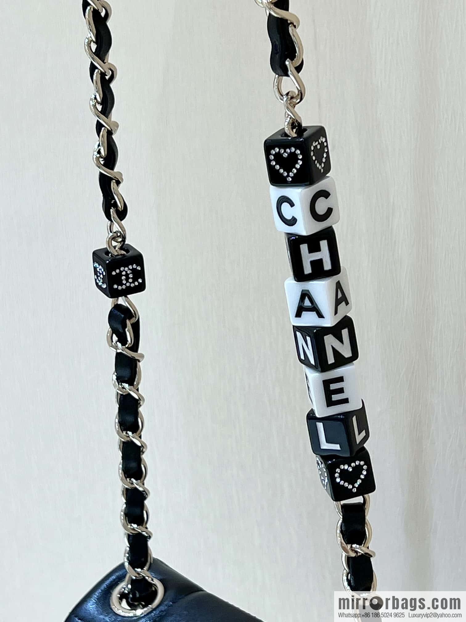 CHANEL 23C dice chain strap fat AS3744 black