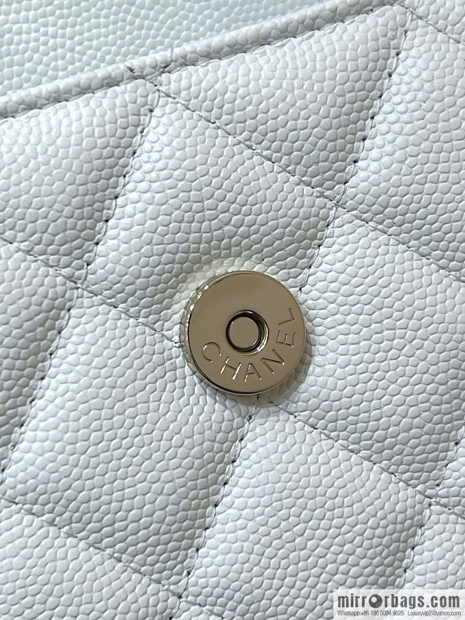 CHANEL 23P spring and summer trailer series Kelly leather handle bag AP3237 white