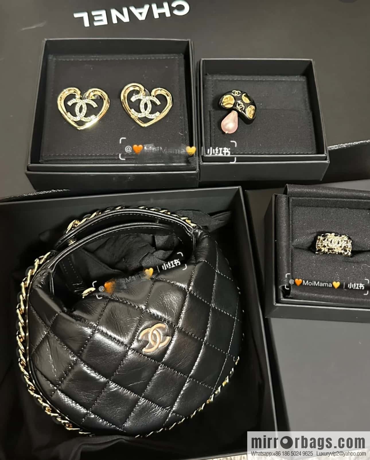CHANEL 23C early spring vacation new pouch hula hoop AP3095 black