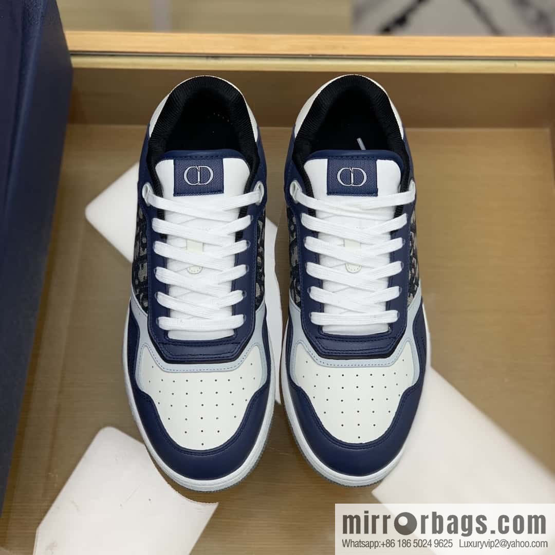 DIOR Dior uses black smooth cow leather (fabric) to carefully make B27 low-top sneakers
