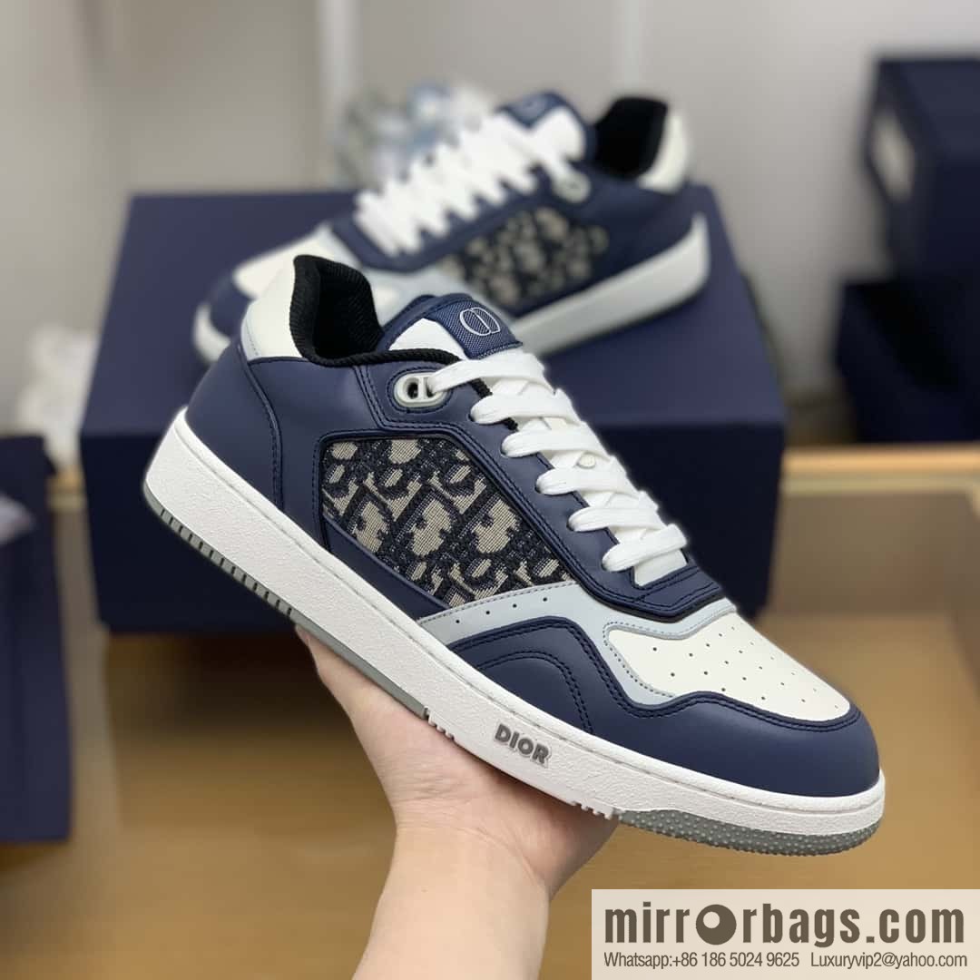 DIOR Dior uses black smooth cow leather (fabric) to carefully make B27 low-top sneakers
