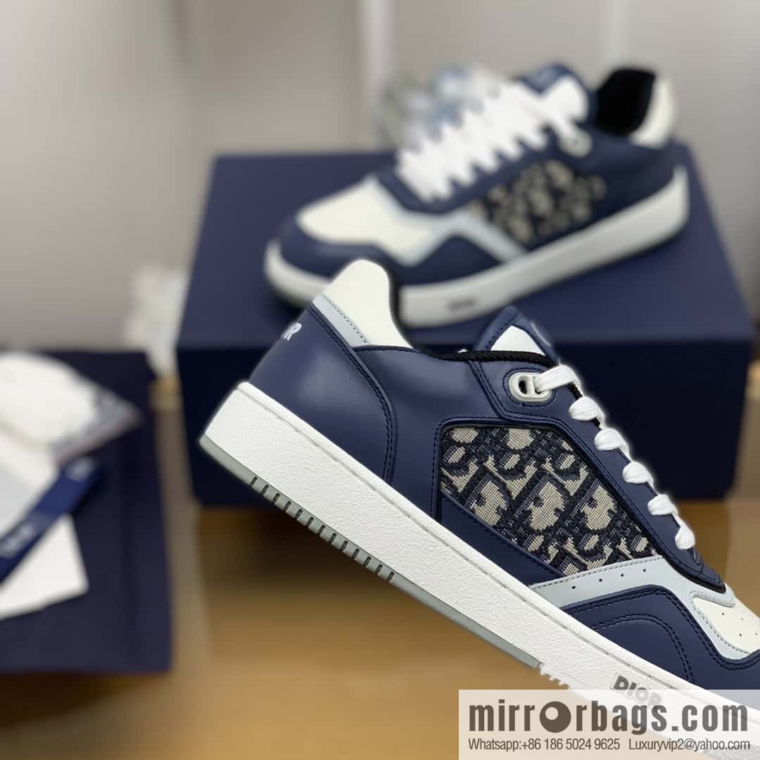 DIOR Dior uses black smooth cow leather (fabric) to carefully make B27 low-top sneakers