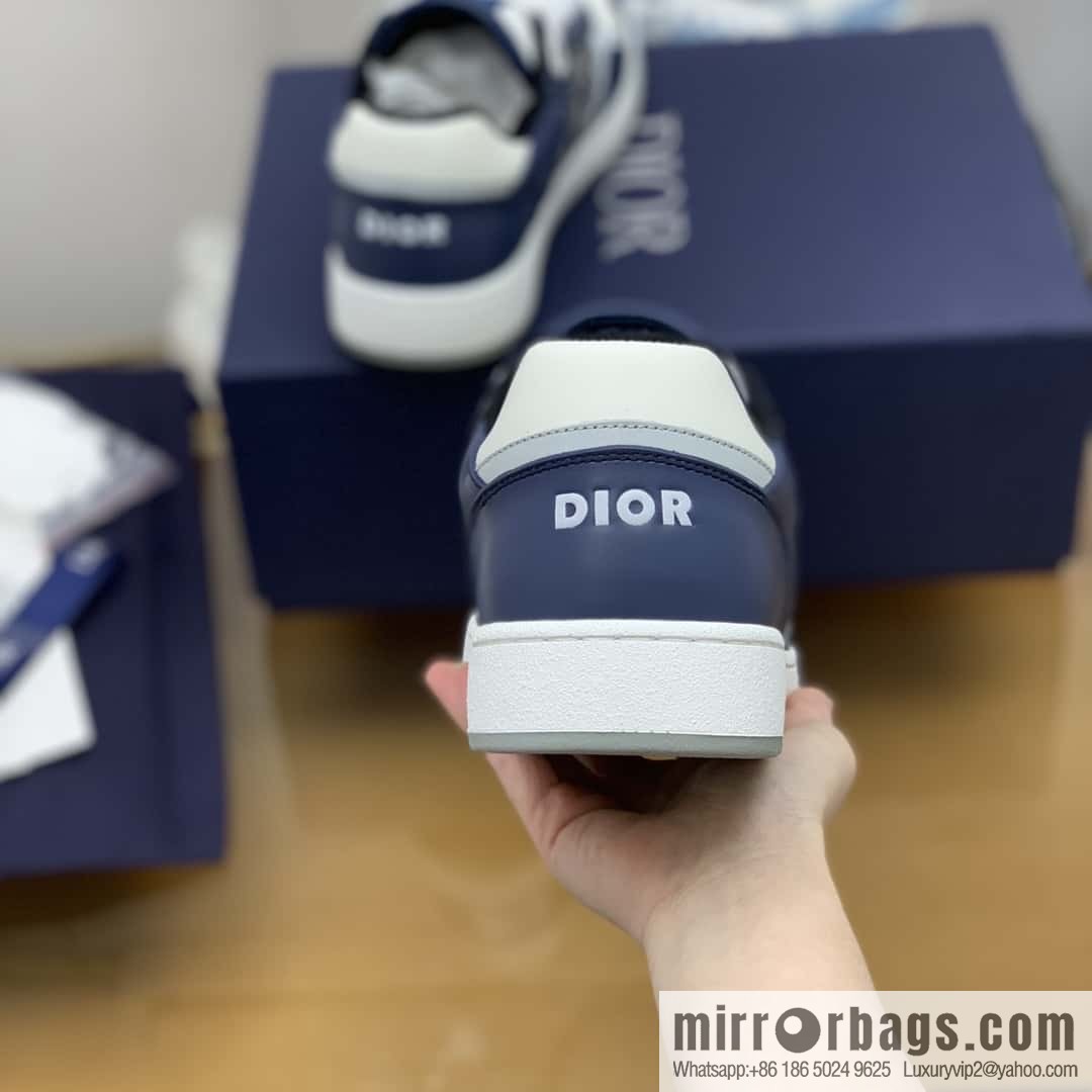 DIOR Dior uses black smooth cow leather (fabric) to carefully make B27 low-top sneakers