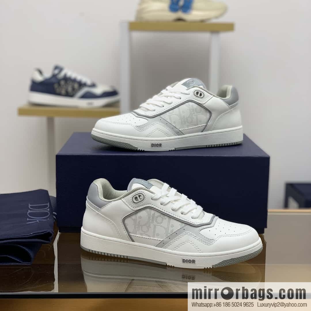 DIOR Dior uses black smooth cow leather (fabric) to carefully make B27 low-top sneakers