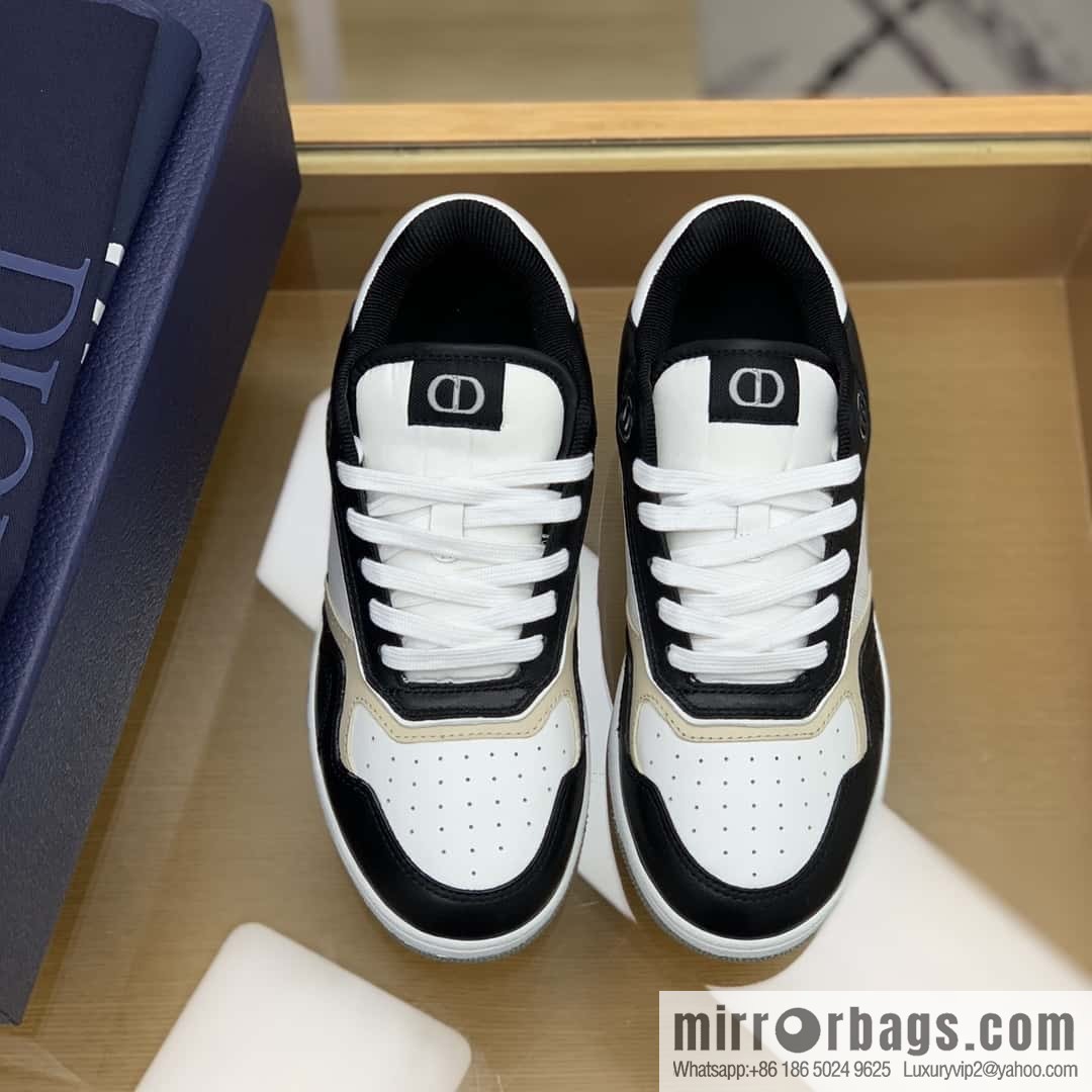DIOR Dior uses black smooth cow leather (fabric) to carefully make B27 low-top sneakers