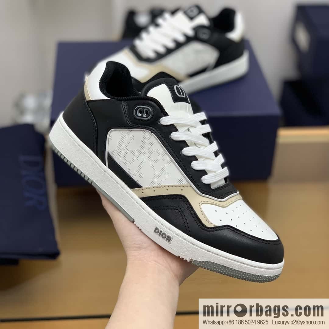 DIOR Dior uses black smooth cow leather (fabric) to carefully make B27 low-top sneakers