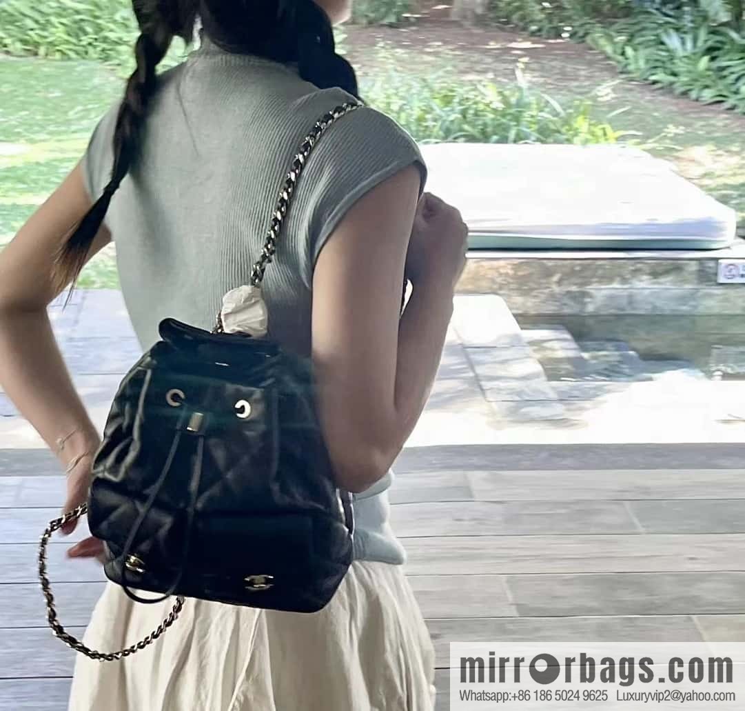 CHANEL 23B autumn and winter trailer series, double pocket double backpack AS4342