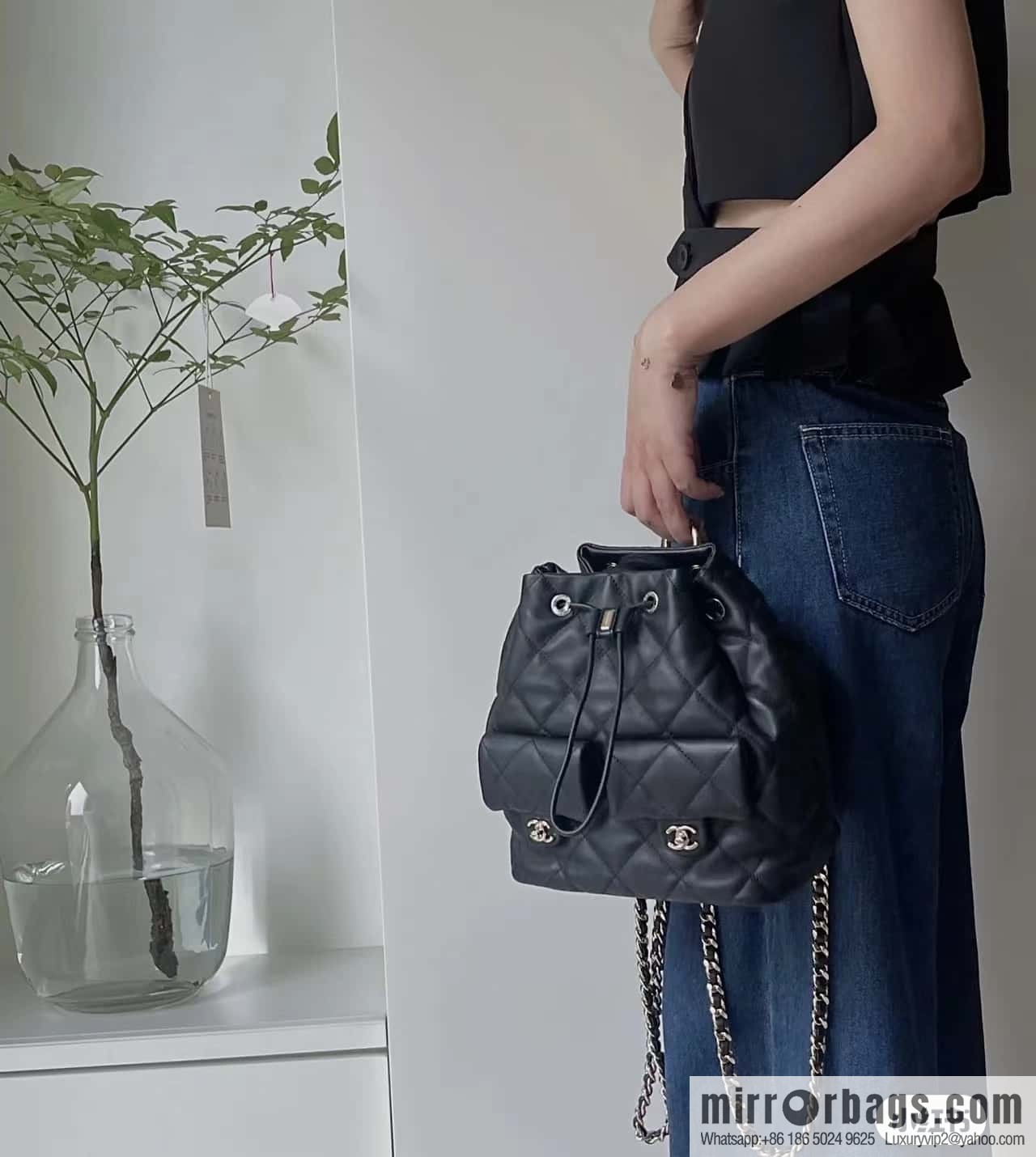CHANEL 23B autumn and winter trailer series, double pocket double backpack AS4342