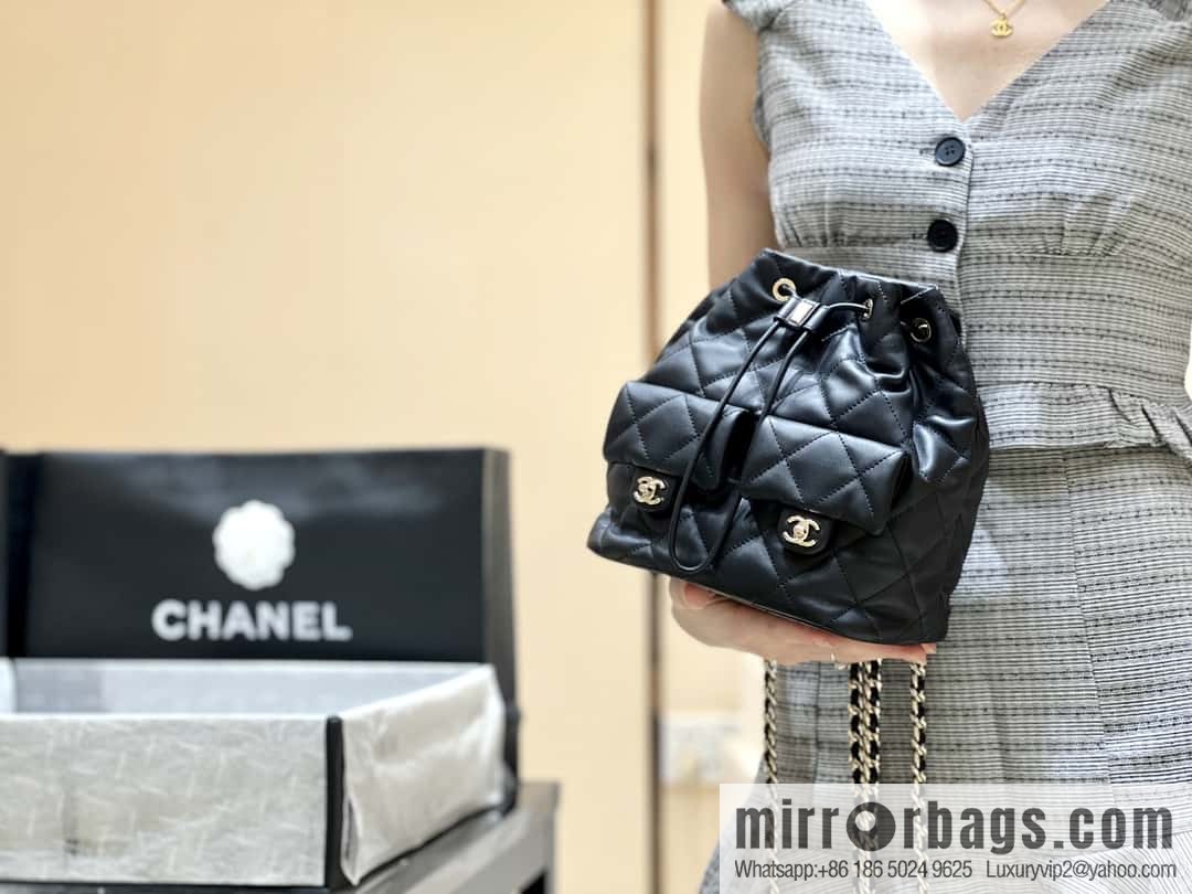 CHANEL 23B autumn and winter trailer series, double pocket double backpack AS4342