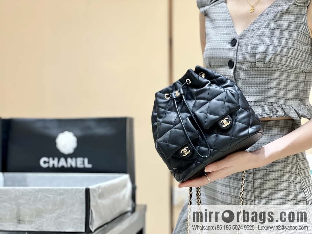 CHANEL 23B autumn and winter trailer series, double pocket double backpack AS4342
