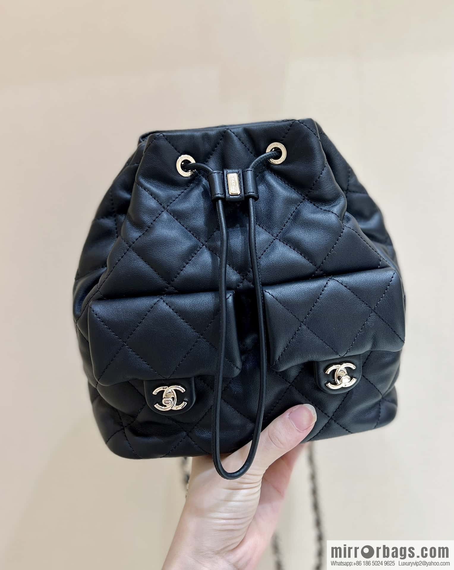 CHANEL 23B autumn and winter trailer series, double pocket double backpack AS4342