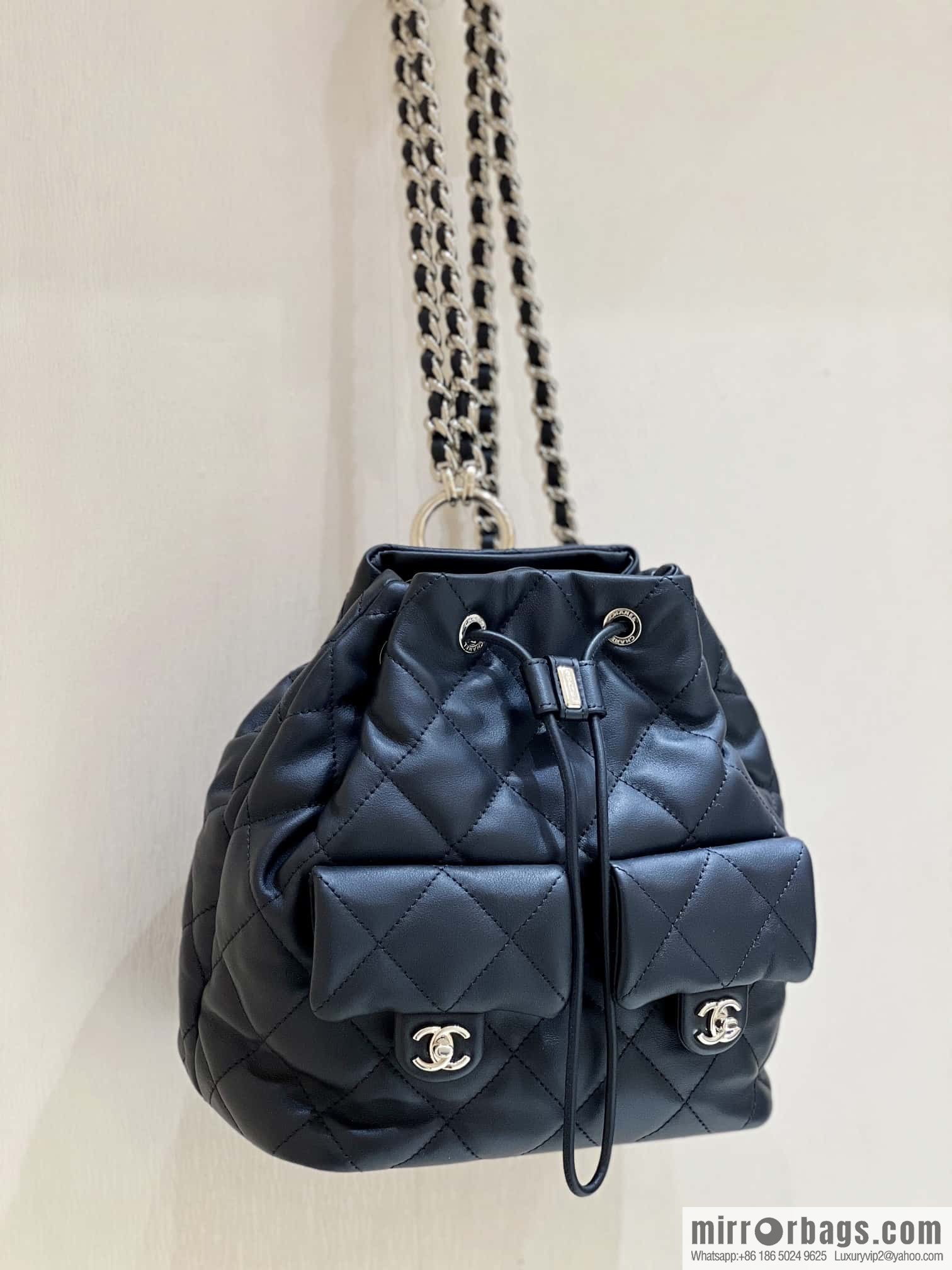 CHANEL 23B autumn and winter trailer series, double pocket double backpack AS4342