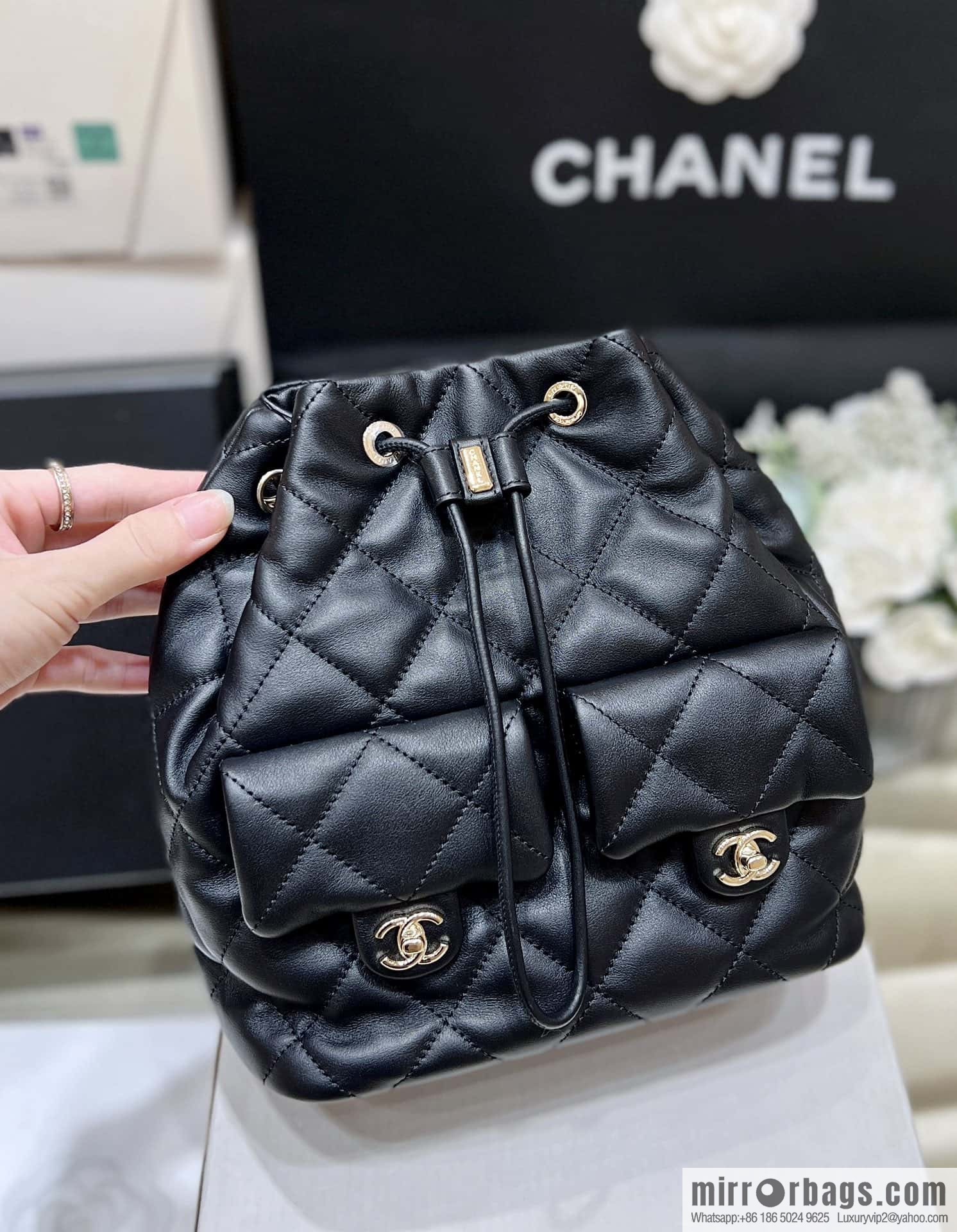 CHANEL 23B autumn and winter trailer series, double pocket double backpack AS4342