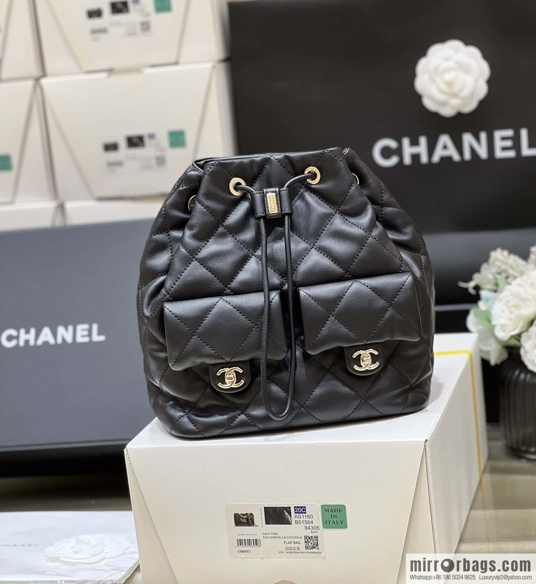 CHANEL 23B autumn and winter trailer series, double pocket double backpack AS4342