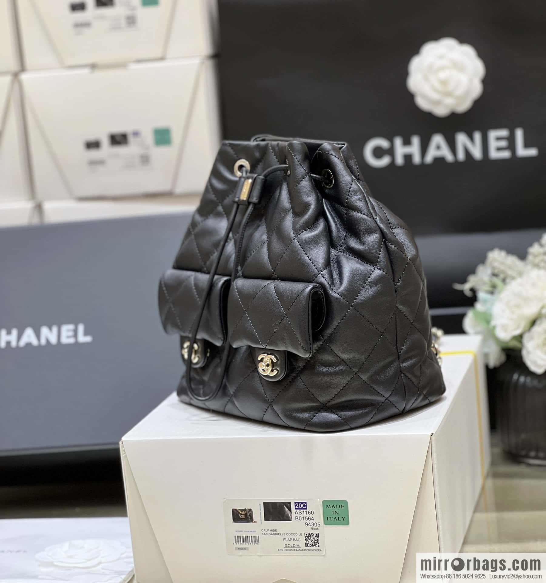 CHANEL 23B autumn and winter trailer series, double pocket double backpack AS4342