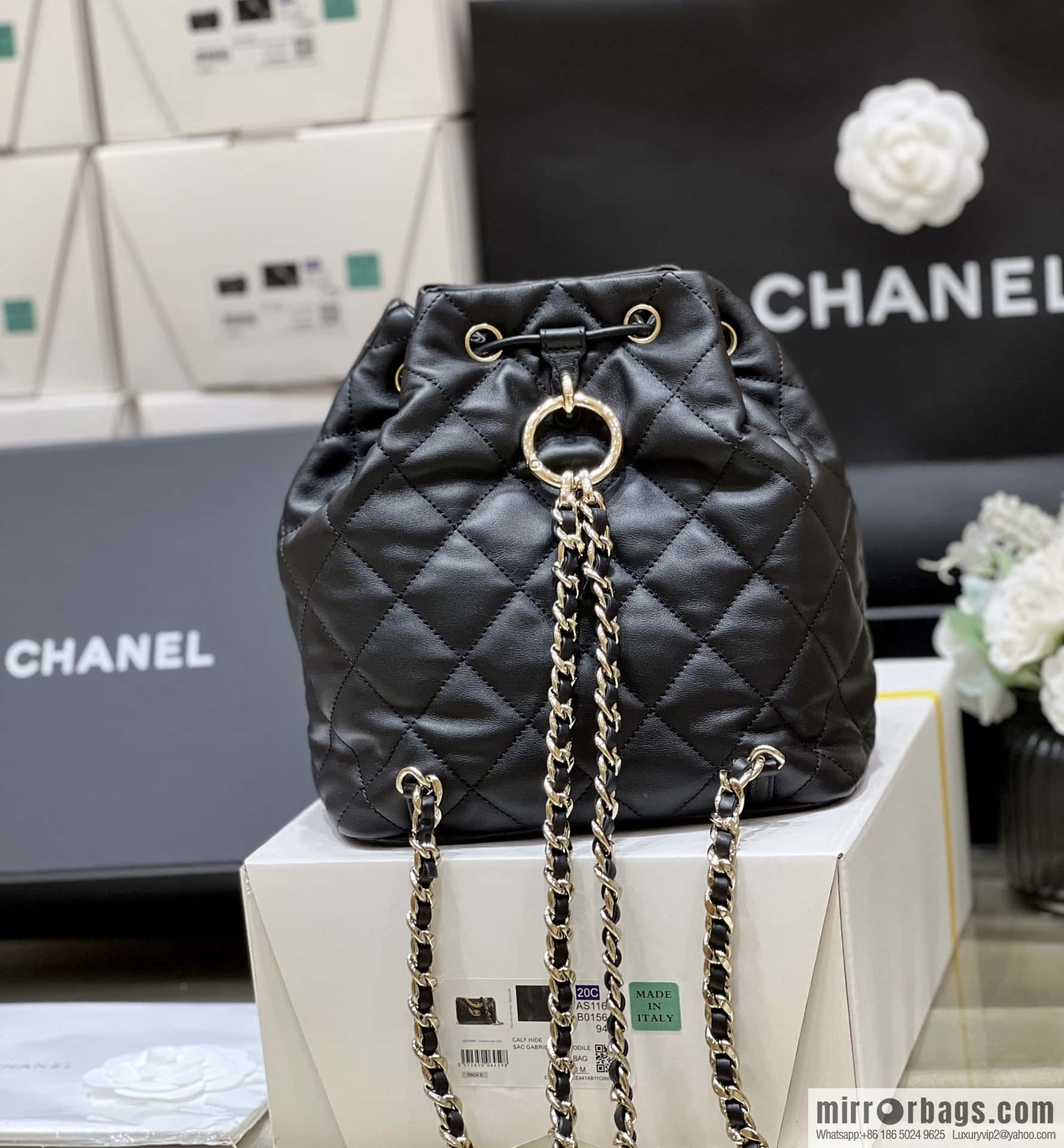 CHANEL 23B autumn and winter trailer series, double pocket double backpack AS4342