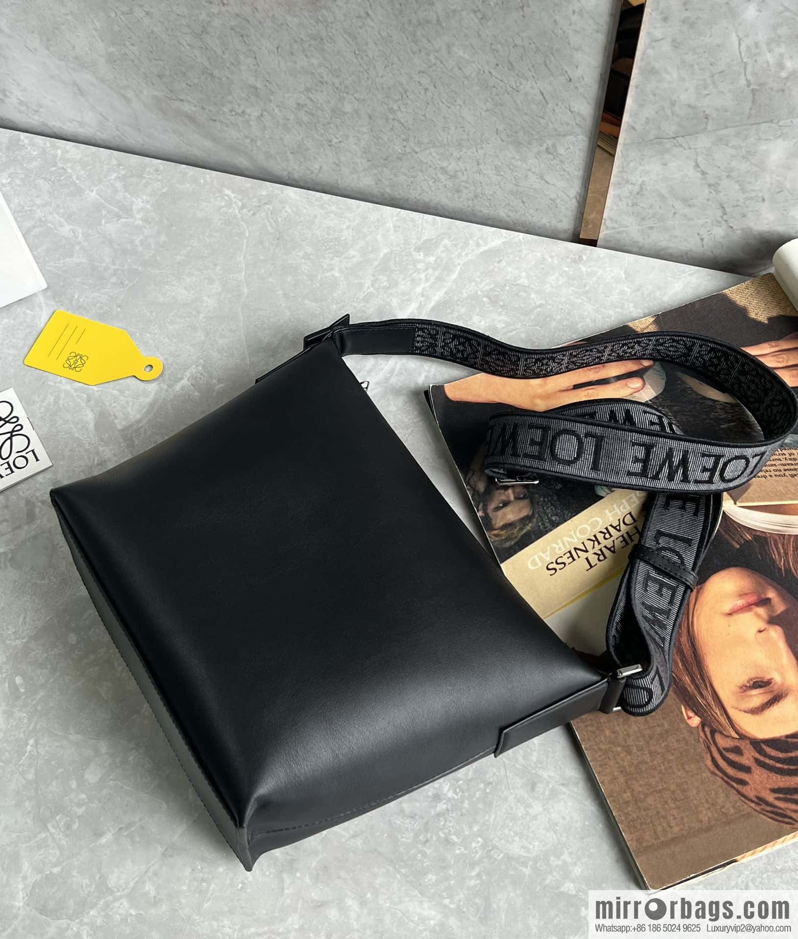 LOEWE Mens Cubi shoulder crossbody bag 0689 black