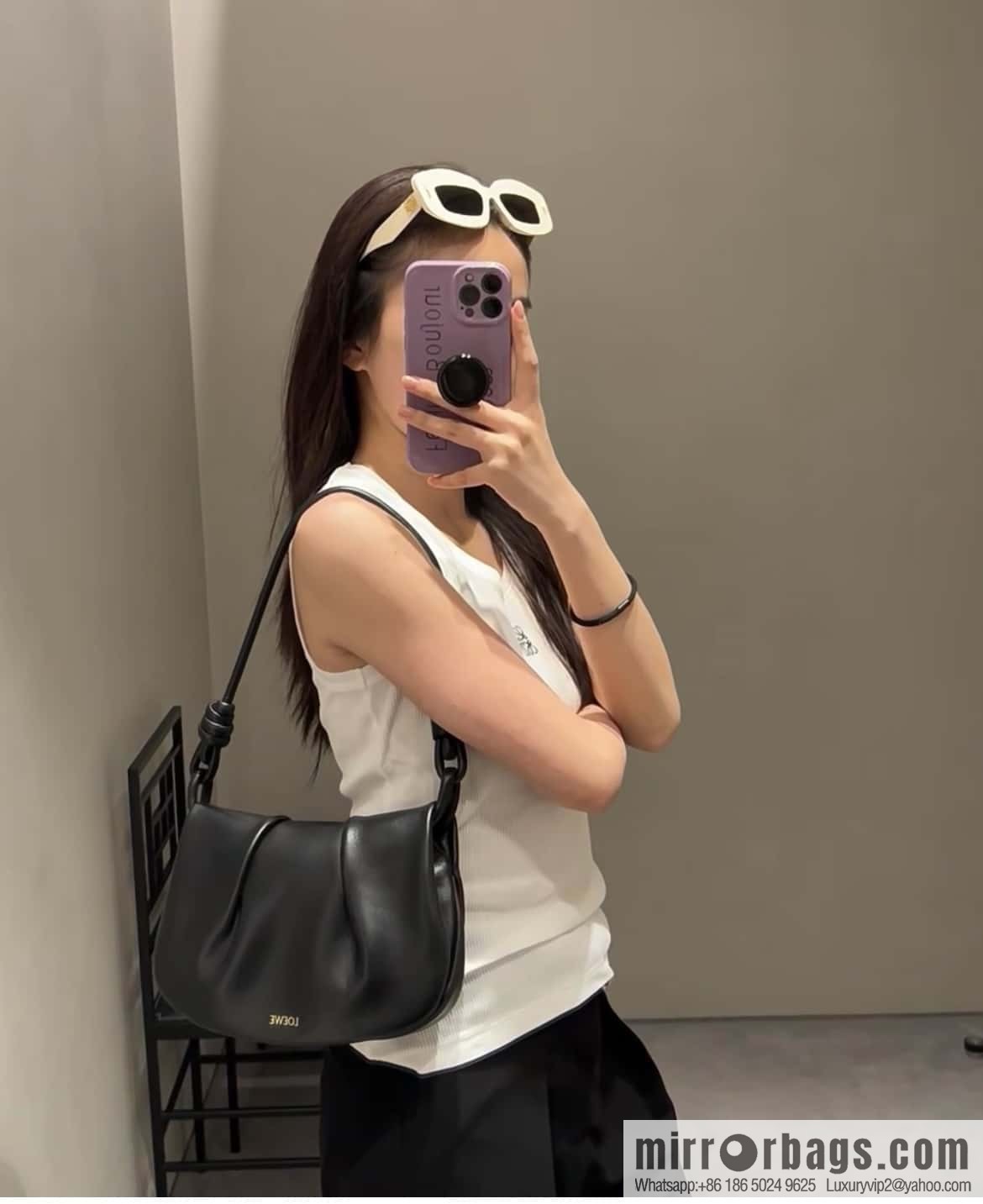LOEWE latest series Paseo new member Paseo Satchel 0686 black