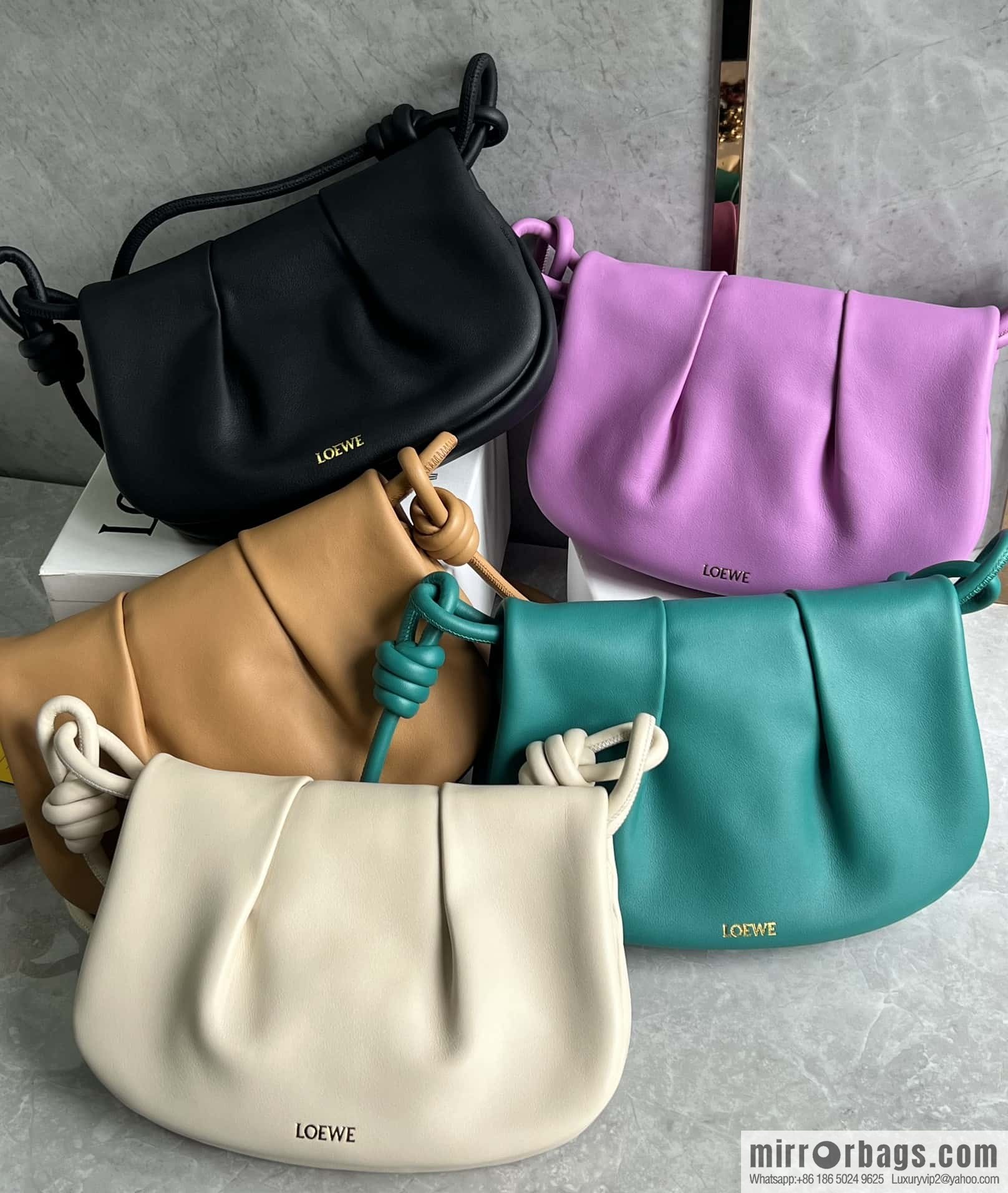 LOEWE latest series Paseo new member Paseo Satchel 0686 purple