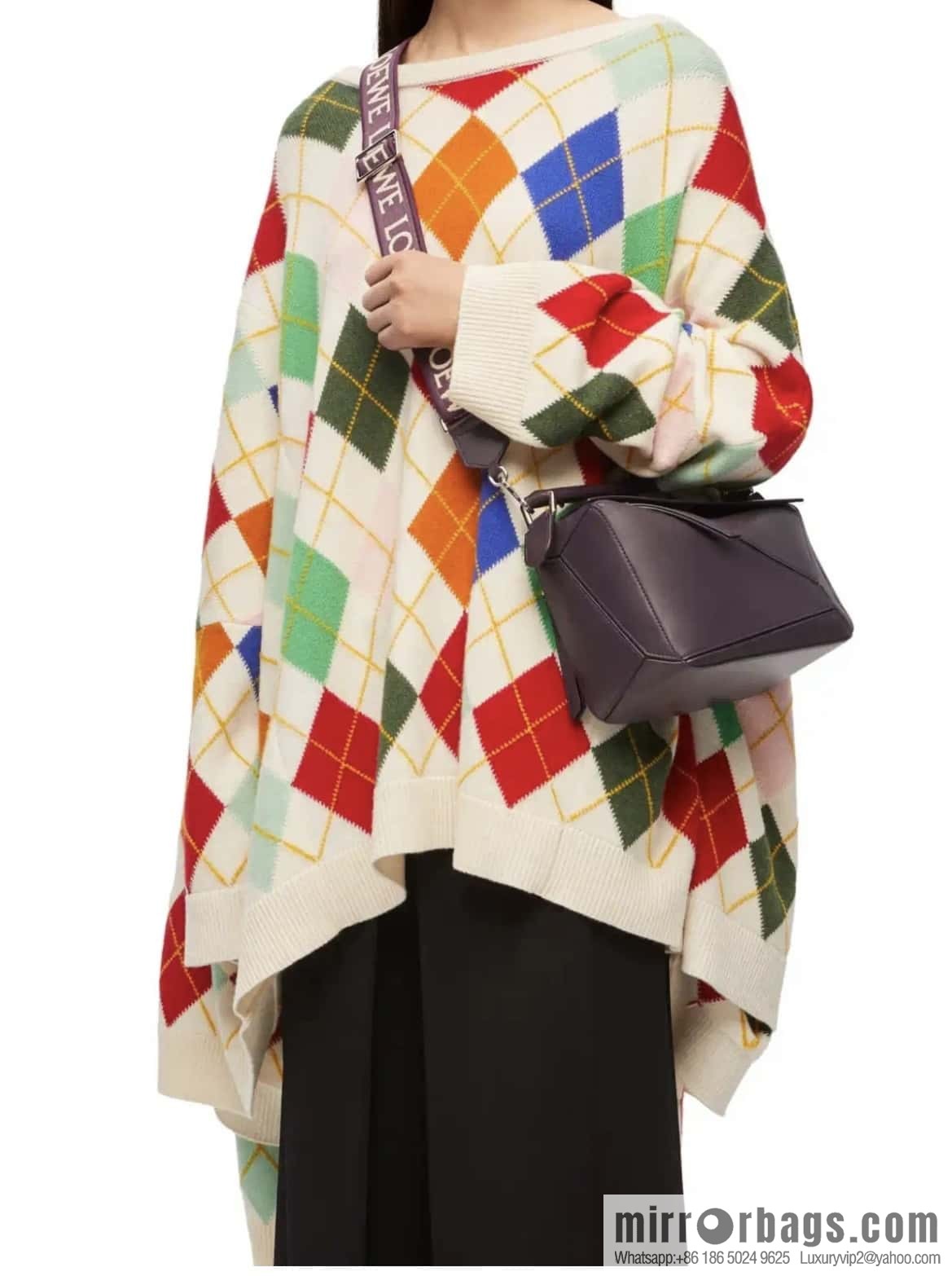 LOEWE Puzzle 24CM bag leather small geometric bag 0189 purple