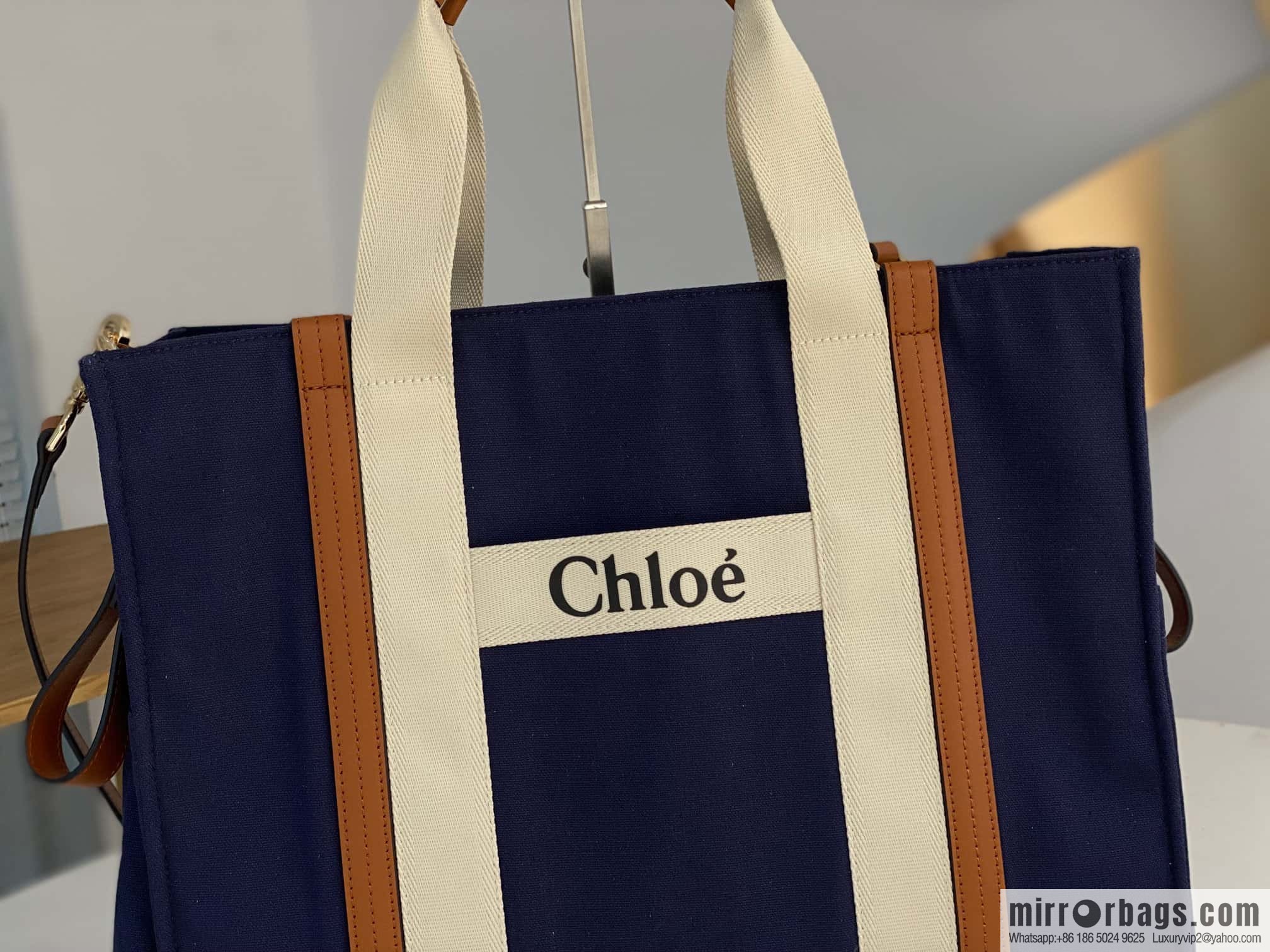 2023S Chloe KIDS Mother and Child Bag 40CM Navy Blue with Brown