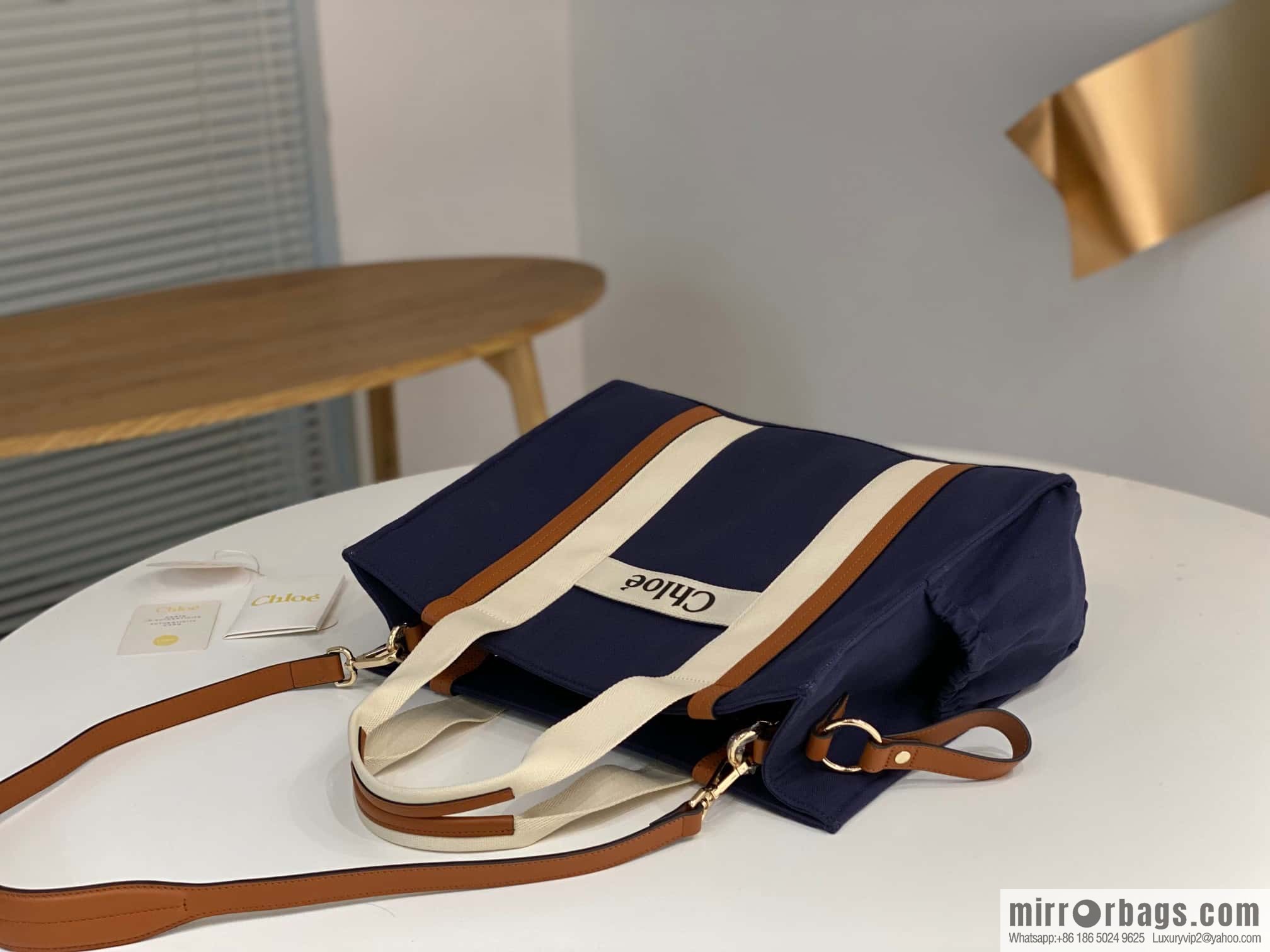 2023S Chloe KIDS Mother and Child Bag 40CM Navy Blue with Brown