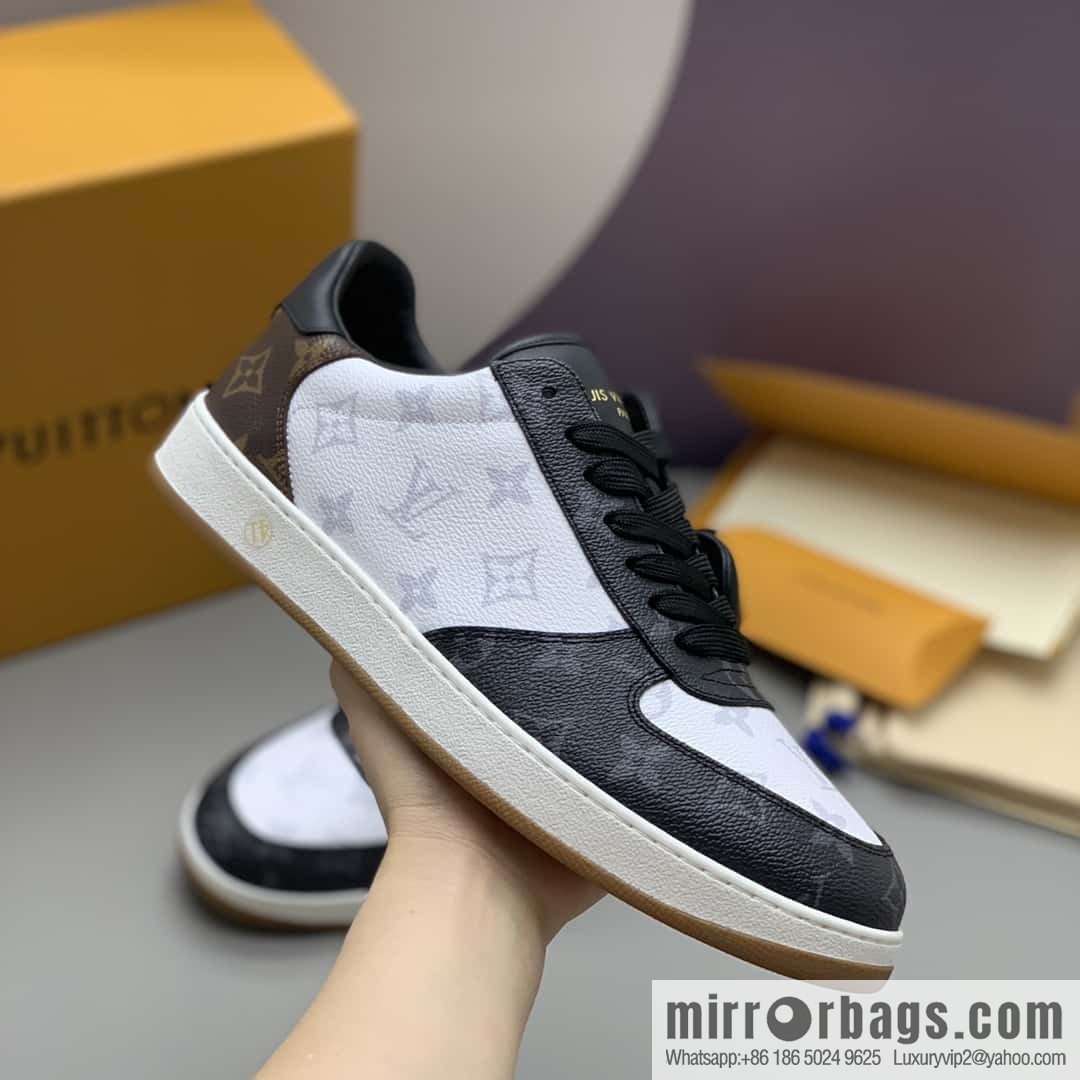 LV leather patchwork men's casual shoes