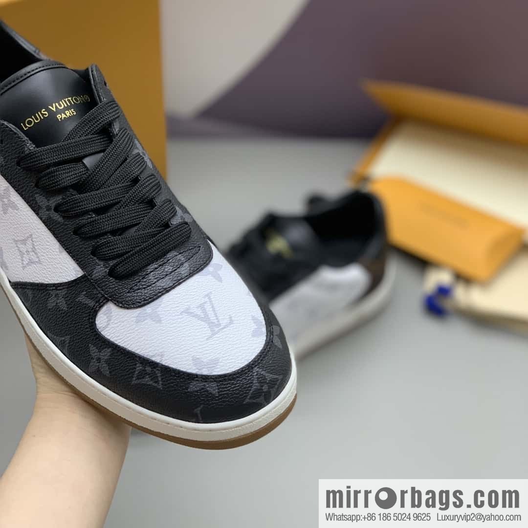 LV leather patchwork men's casual shoes