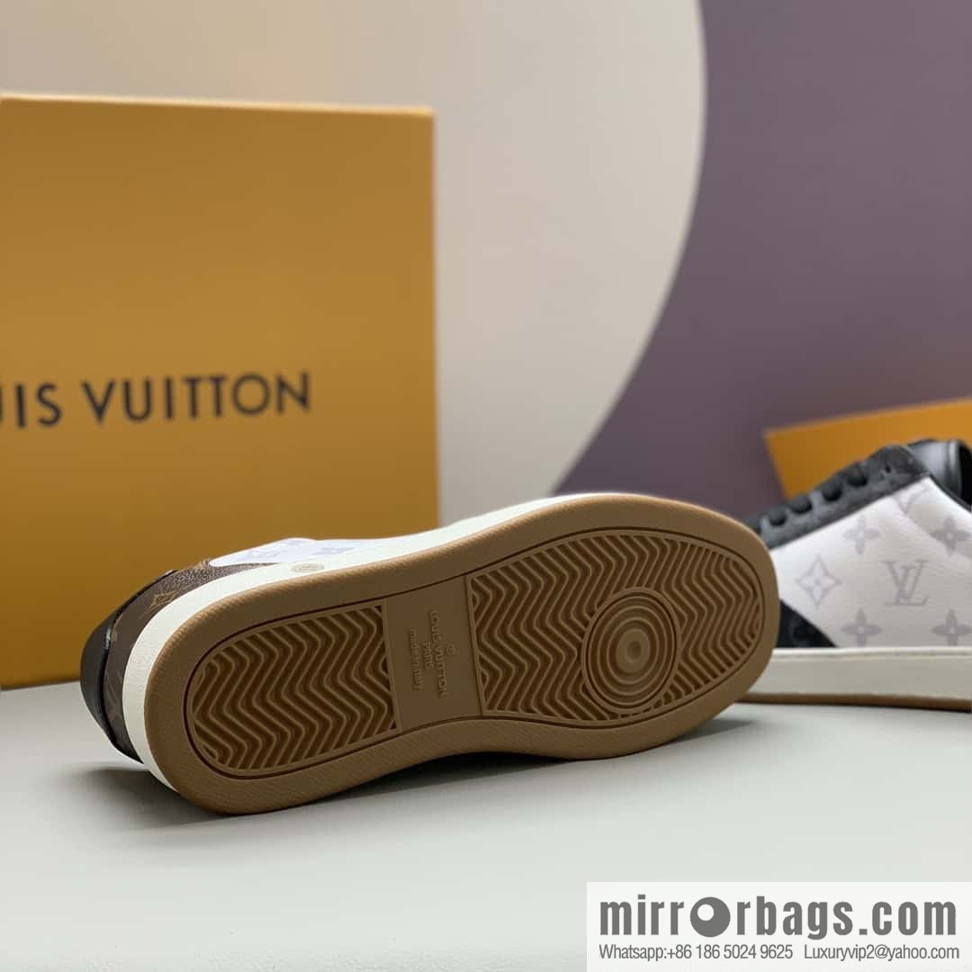 LV leather patchwork men's casual shoes