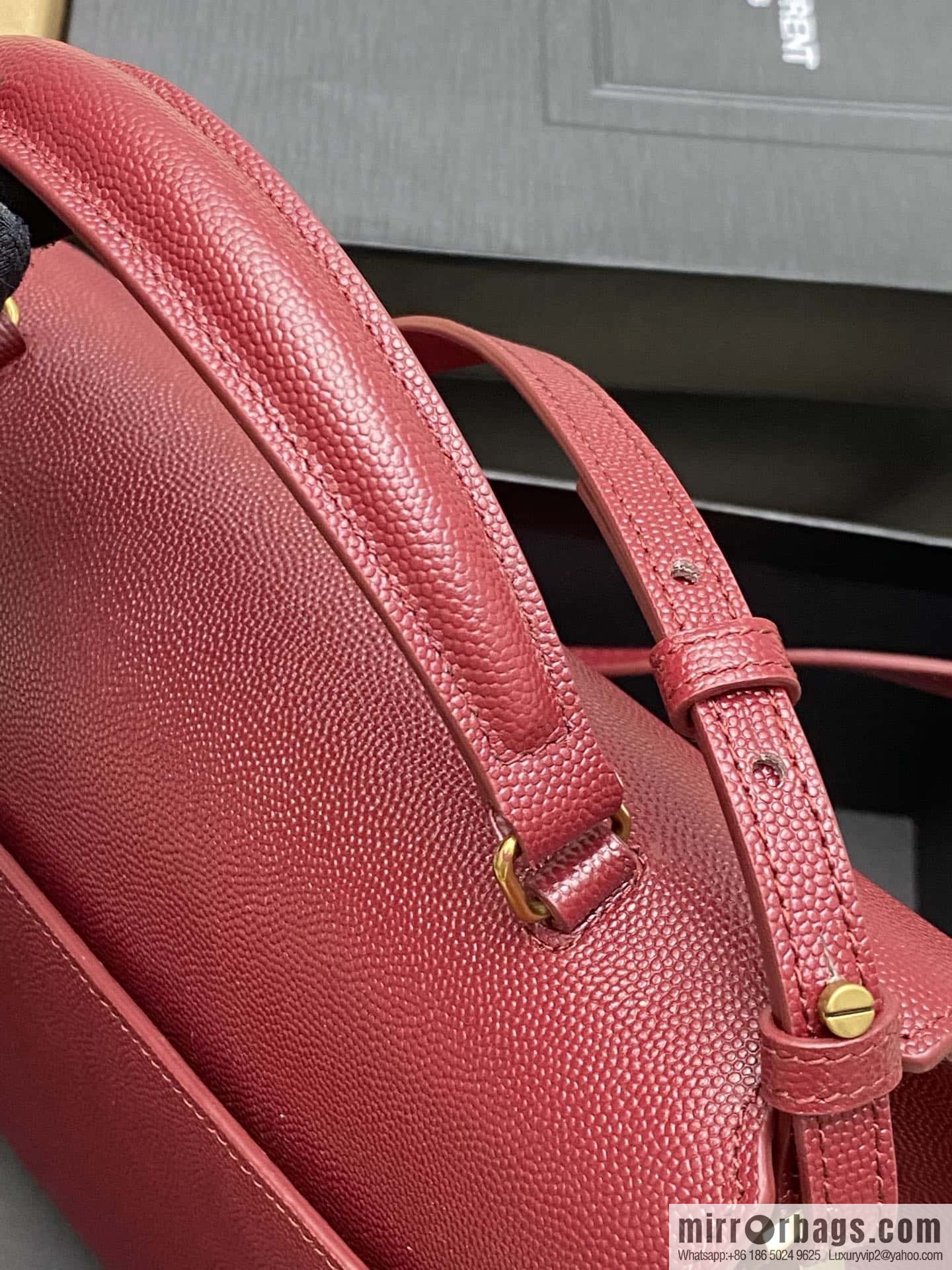 CASSANDRA series new products Original caviar leather embossing burgundy ball pattern/gold buckle Model: 578000