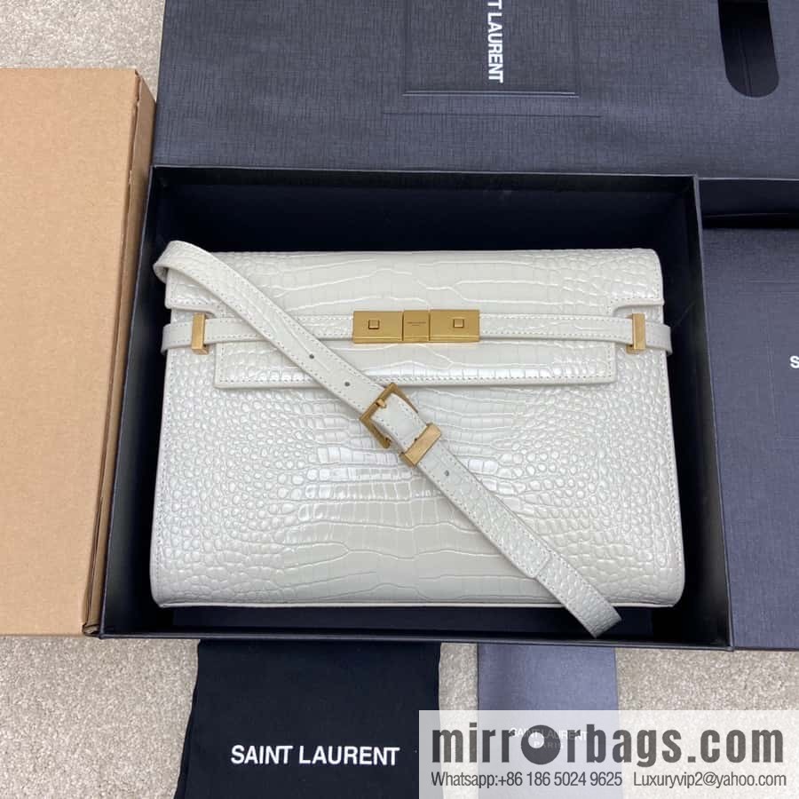 Manhattan latest bag type flip Manhattan baguette bag beige alligator pattern/ancient gold model: 553742