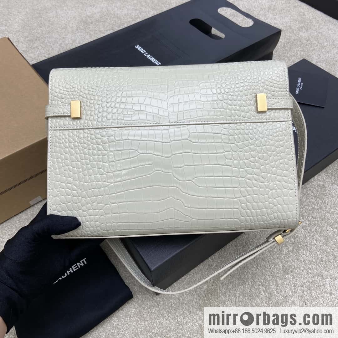 Manhattan latest bag type flip Manhattan baguette bag beige alligator pattern/ancient gold model: 553742